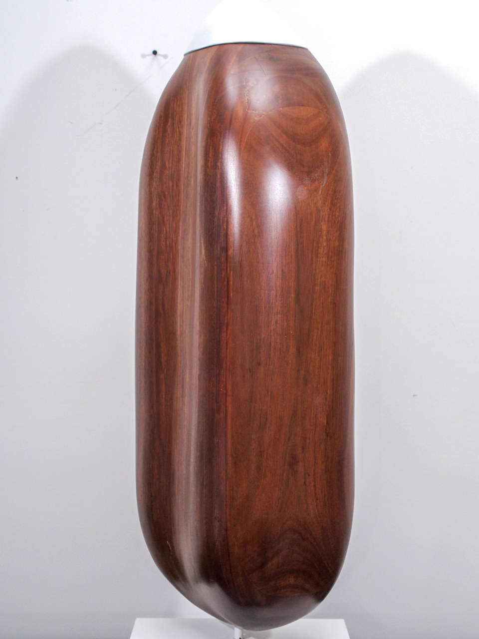 SATURDAY SALE Large Sculpture in Mahogany and White Lacquer 3